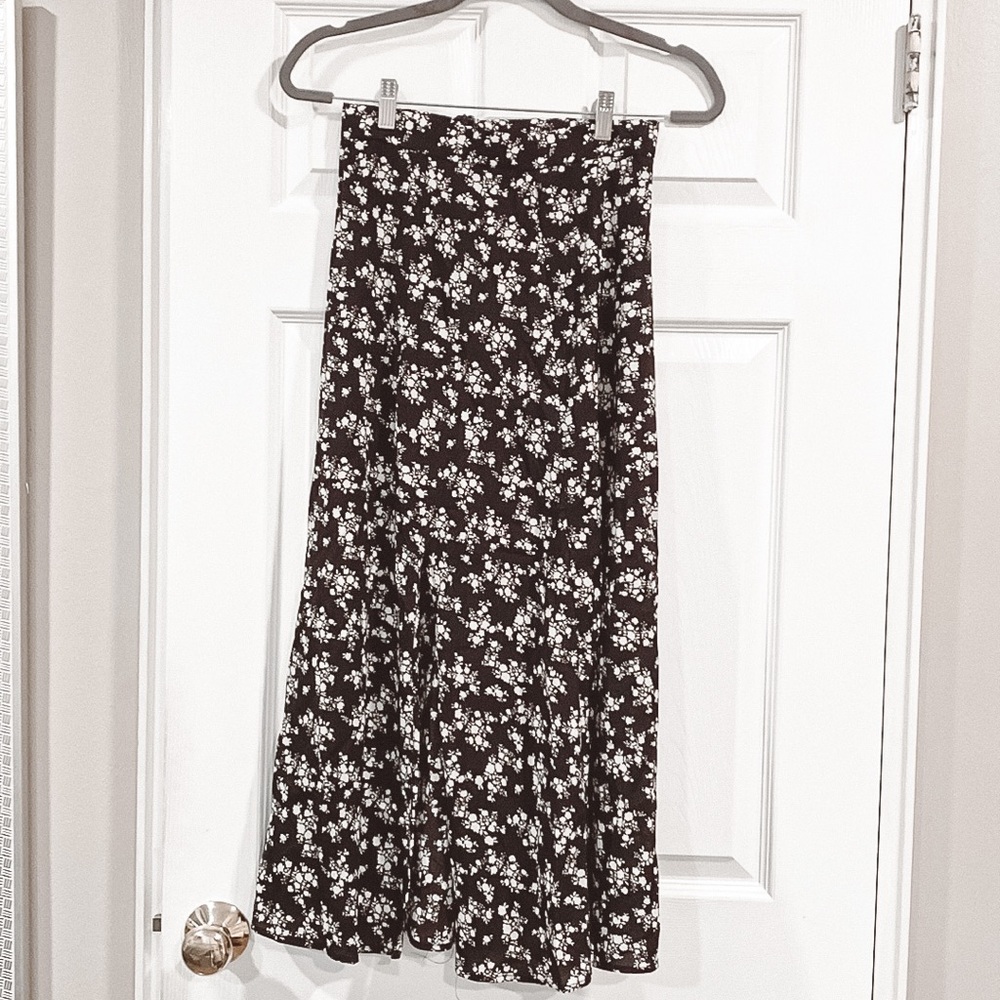 Black Floral Skirt